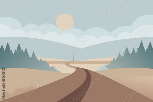 Sun-drenched desert landscape with mountains and vast sandy dunes under a hot sky, inviting travel through arid nature