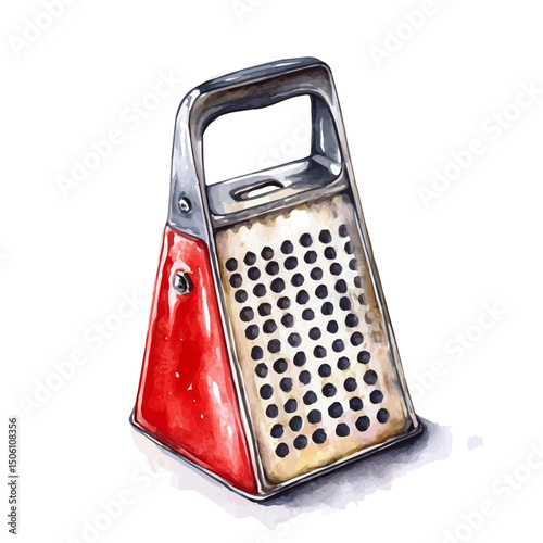 Grater, watercolor illustration vector, high quality, isolated on a white background.