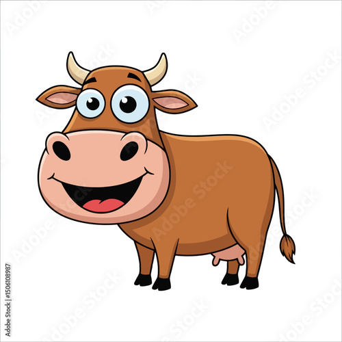 Cartoon Cow Illustration: Happy Farm Animal