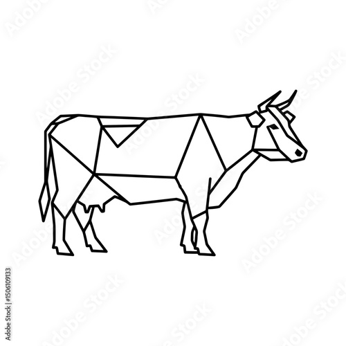 Geometric Cow: Modern Farm Animal Illustration