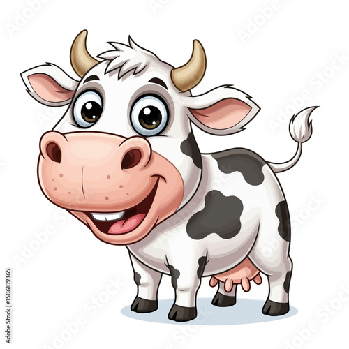 Cartoon Cow: Happy Farm Animal Illustration
