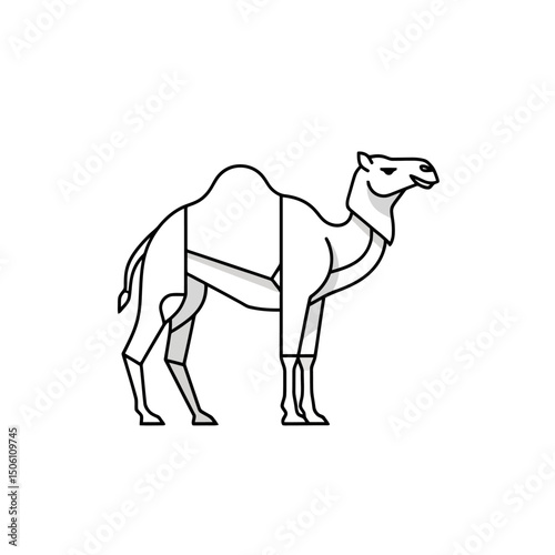 Stylized Camel Illustration - Desert Animal Icon