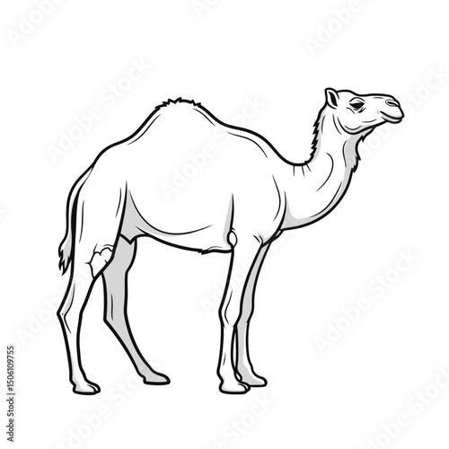 Camel Illustration: Desert Animal Line Art