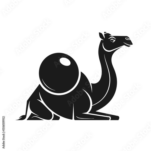 Elegant Camel Silhouette: Desert Animal Icon
