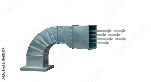 Isolated Galvanized Steel Ventilation Duct with Air Flow