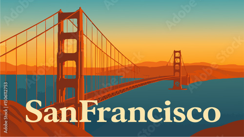 Golden Gate Bridge at Sunrise in San Francisco