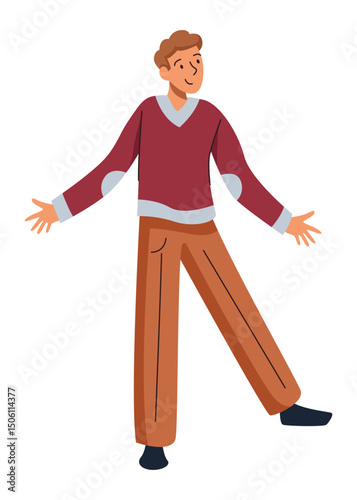 A variety of cheerful and vibrant character are joyfully dancing and celebrating