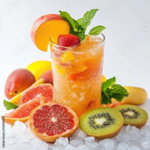 fruit cocktail with fruits