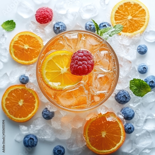 orange juice and fruits