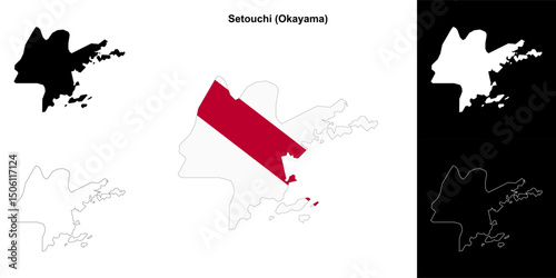 Setouchi (Okayama) outline map set