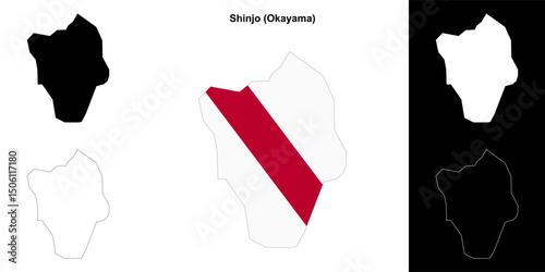 Shinjo (Okayama) outline map set