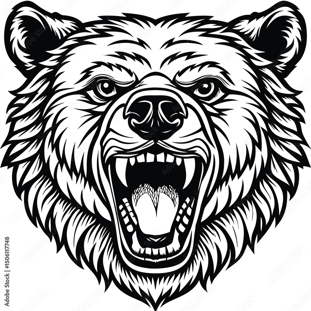 Fototapeta premium Angry Grizzly Bear Head