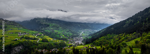 a panorama of the swiss prättigau valley photo