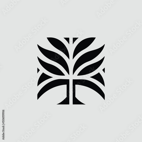 vector black silhouette of a tree