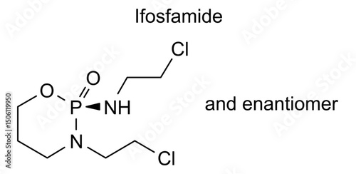 Chemical structure of ifosfamide, drug substance