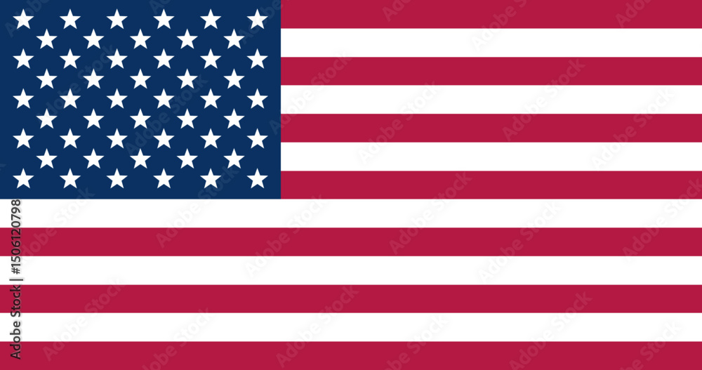 Naklejka premium American Flag with Stars and Stripes Symbol