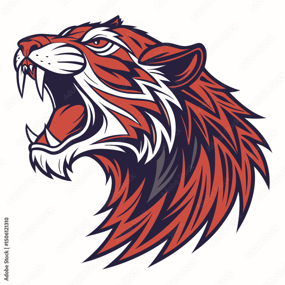 Obraz premium Roaring Tiger Head Graphic