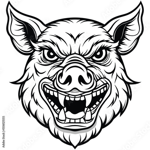 Angry pig head graphic