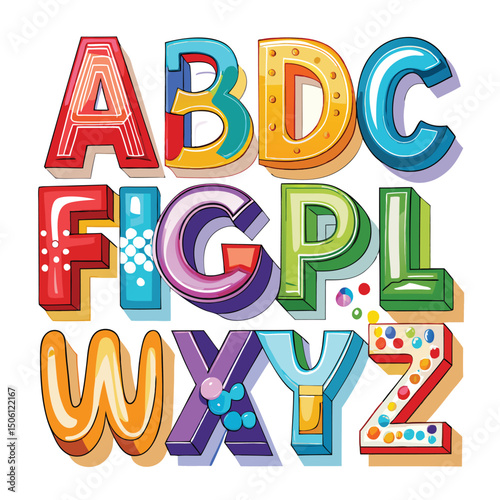 Colorful 3D Alphabet
