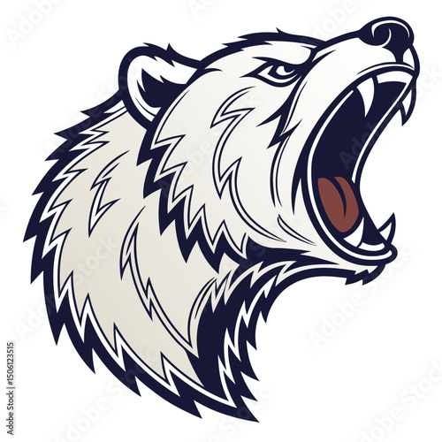 Angry polar bear head graphic