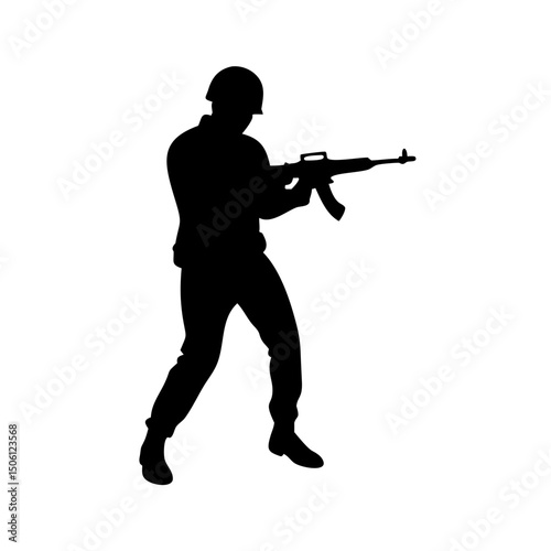 Soldier with rifle icon vector PNG