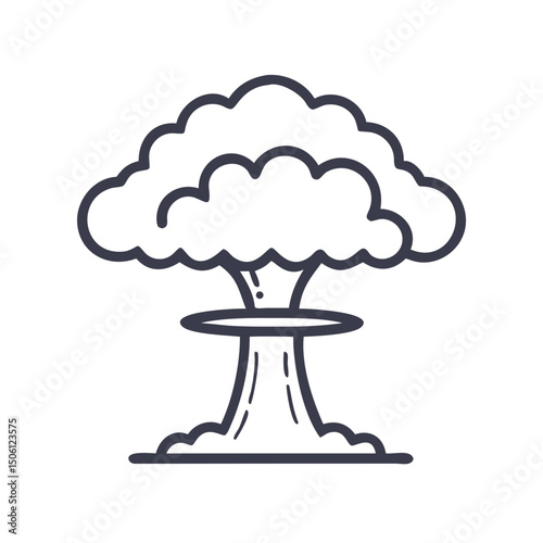 Nuclear explosion icon vector PNG