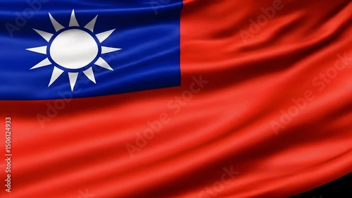 waving flag of Taiwan Close up video
