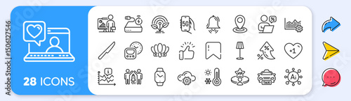 Partnership, Friends chat and Power bank line icons. Interest rate, AI generate, Inflation icons. Pack of Operational excellence, Taxi, Online discounts icon. Vector