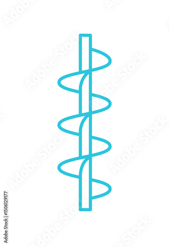Archimedean Screw icon. Isolated on white background. Blue icon set.