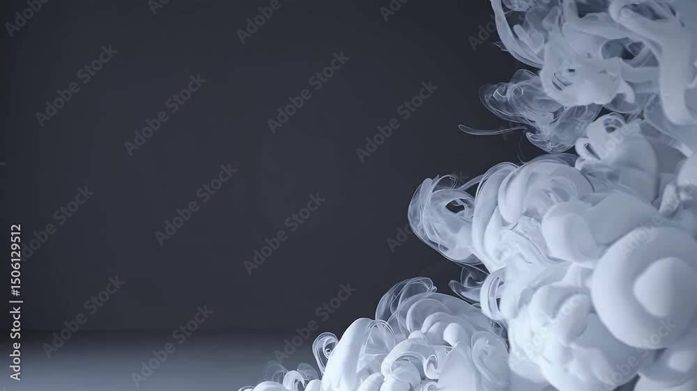 Slow motion smoke animation dark background gentle fog swirls adding cold misty effect suitable overlays horror dramatic footage