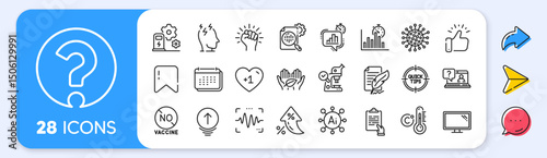 Microscope, Statistics timer and Seo stats line icons. Interest rate, AI generate, Inflation icons. Pack of No vaccine, Coronavirus, Stress icon. Calendar, Faq, Empower pictogram. Vector