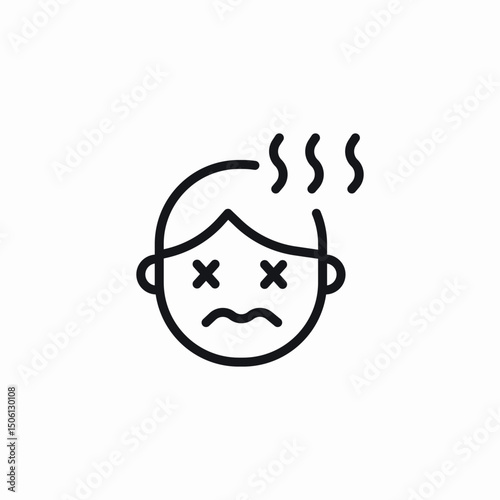 high fever icon sign vector