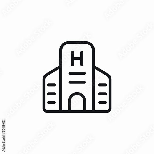 hospital building icon sign vector