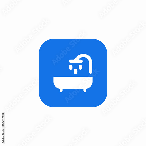 shower tub icon sign vector