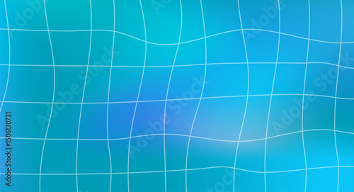 Blue swimming pool summer vector background with water grid pattern