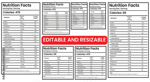 nutrition facts, nutrition facts label, vitamin facts, nutrition fact template