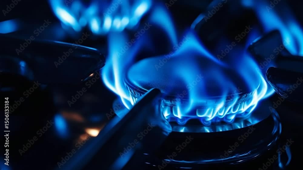 burning gas stove
