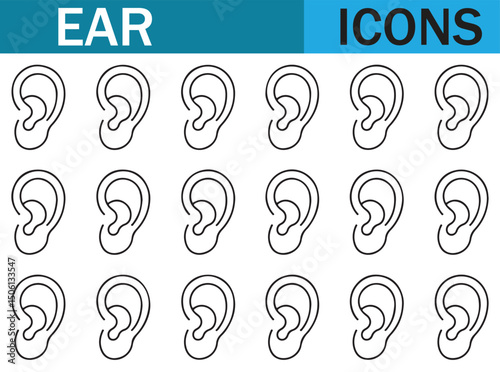 Hand-drawn Ear Designs - Different Ear Shapes in Line Art