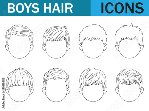 Youth Hairstyles - Hand-drawn Sketches of Boys' Haircuts