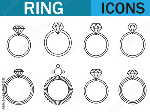 Hand-drawn Sketches of Diamond Engagement Rings - Various Ring Designs and Styles