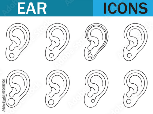 Simple Ear Sketches - Different Ear Shapes in Minimalist Line Art