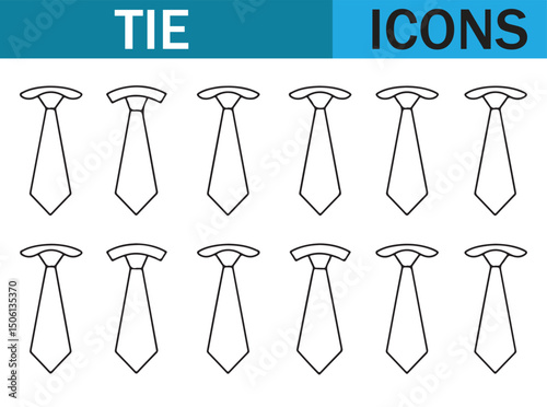 Collection of Various Tie Designs - Hand-drawn Sketches of Neckties with Different Patterns and Styles