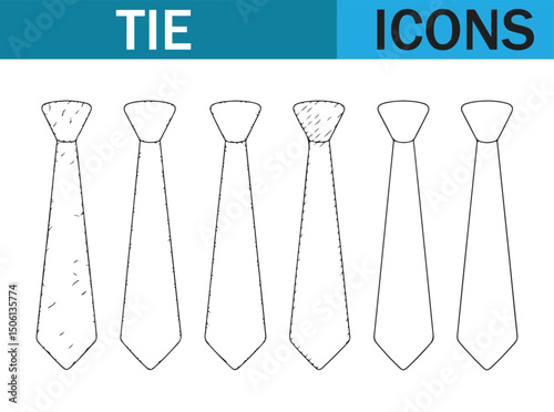 Creative Tie Sketches - Different Tie Styles in Hand-drawn Design