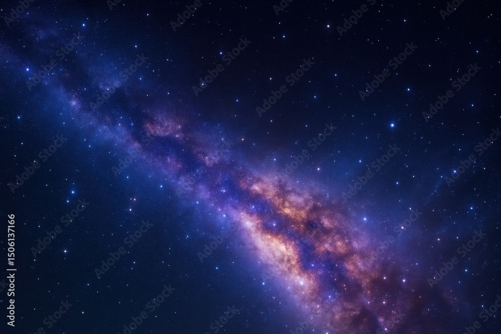 Naklejka premium Cosmos Wallpaper, Space Galaxy Landscape, 4K