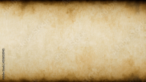 Aged parchment paper background with dark vignette and vintage texture