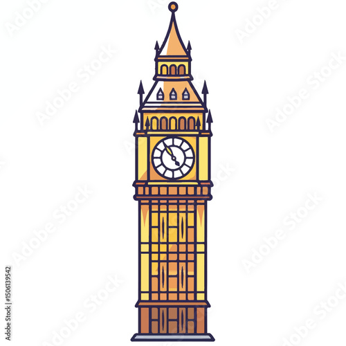 A cute of Big Ben vector illustration