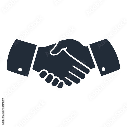 Icon of a classic handshake, representing business agreement, unity, trust, and collaboration