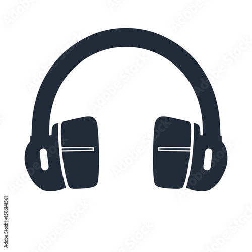 Icon of over-ear headphones, symbolizing audio listening, sound experience, music, and entertainment