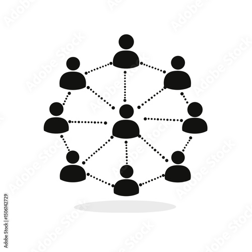 Network of connected people, symbolizing social network, community, connection, group, organization, teamwork, networking, and collaboration