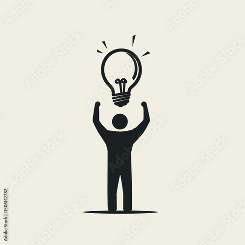 Person holding a glowing light bulb, symbolizing innovation, creative idea, inspiration, solution, brainstorming, vision, invention, and motivation